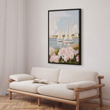 Håndlavet maleri med ramme - Nantucket Sails - Kathrin Pienaar - Mixed media