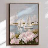 Håndlavet maleri med ramme - Nantucket Sails - Kathrin Pienaar - Mixed media