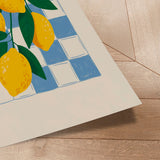 Plakat - Fresh Lemons Blue Checkered - Andreas Magnusson