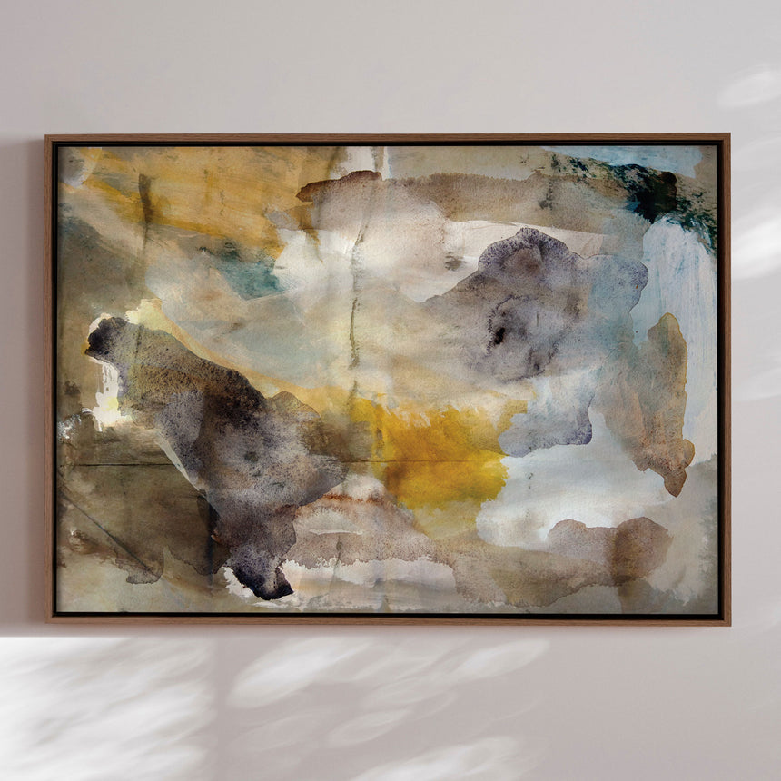 Håndlavet maleri med ramme - Earthy Watercolor - Gemma Bardot - Mixed Media