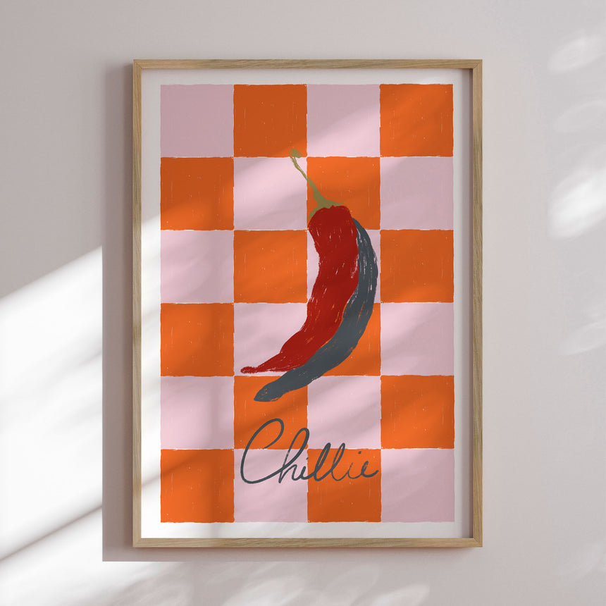 Plakat - Spicy Chili Checkerboard - Ivy Green Illustrations