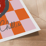Plakat - Spicy Chili Checkerboard - Ivy Green Illustrations