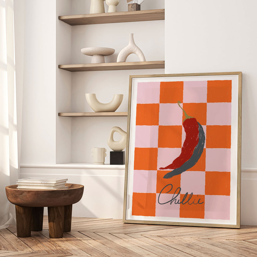 Plakat - Spicy Chili Checkerboard - Ivy Green Illustrations