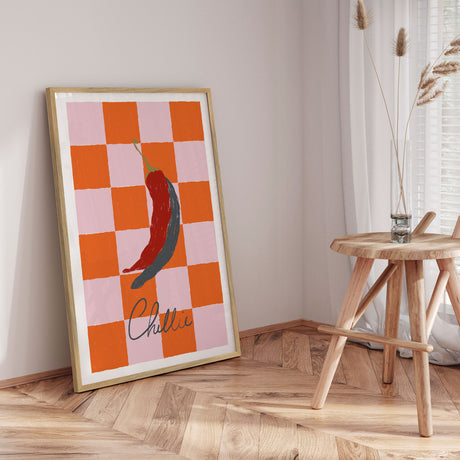 Plakat - Spicy Chili Checkerboard - Ivy Green Illustrations
