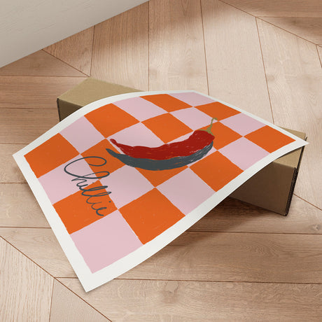 Plakat - Spicy Chili Checkerboard - Ivy Green Illustrations