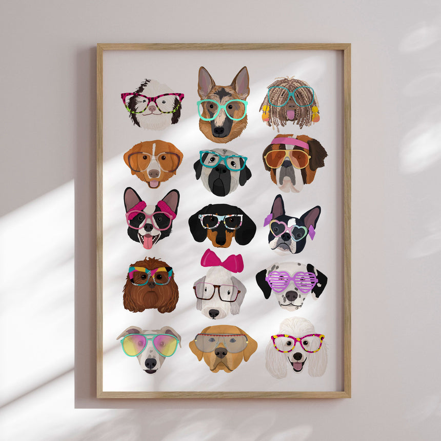 Plakat - Dogs  in Glasses - Hanna Melin