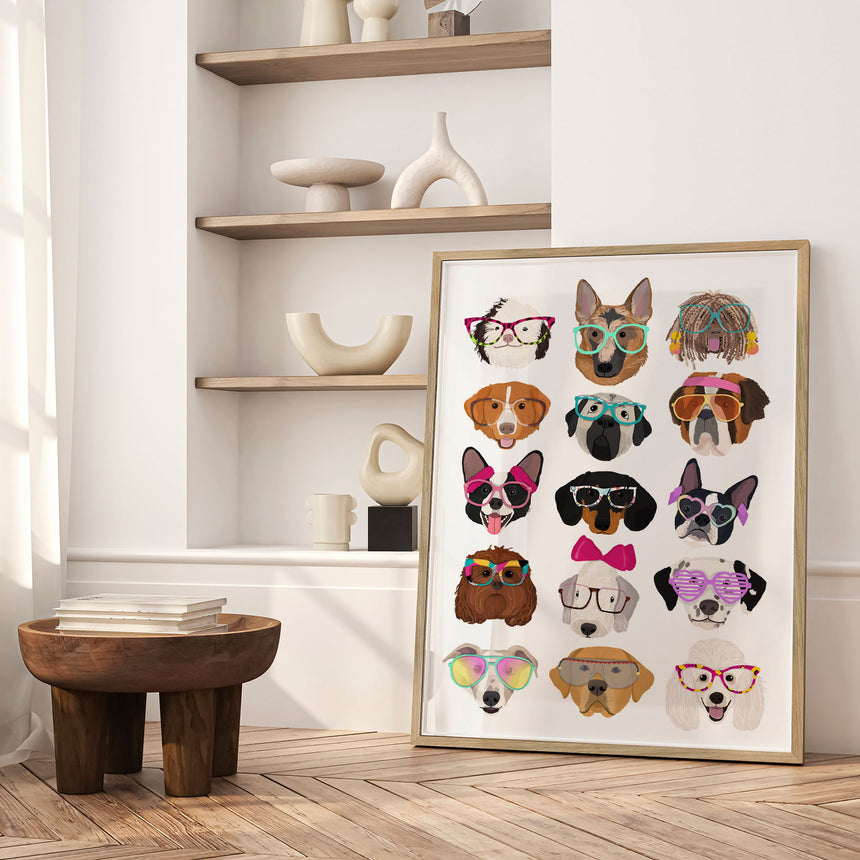 Plakat - Dogs  in Glasses - Hanna Melin