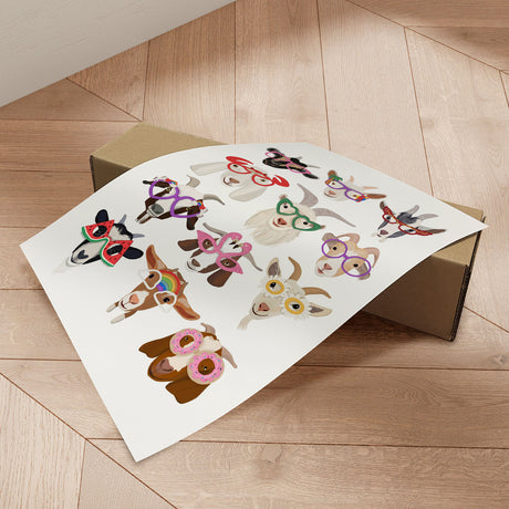 Plakat - Goats in Glasses - Hanna Melin