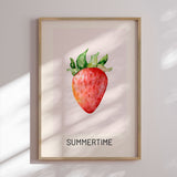 Plakat - Summer Strawberry Watercolor - Marianne Bassil