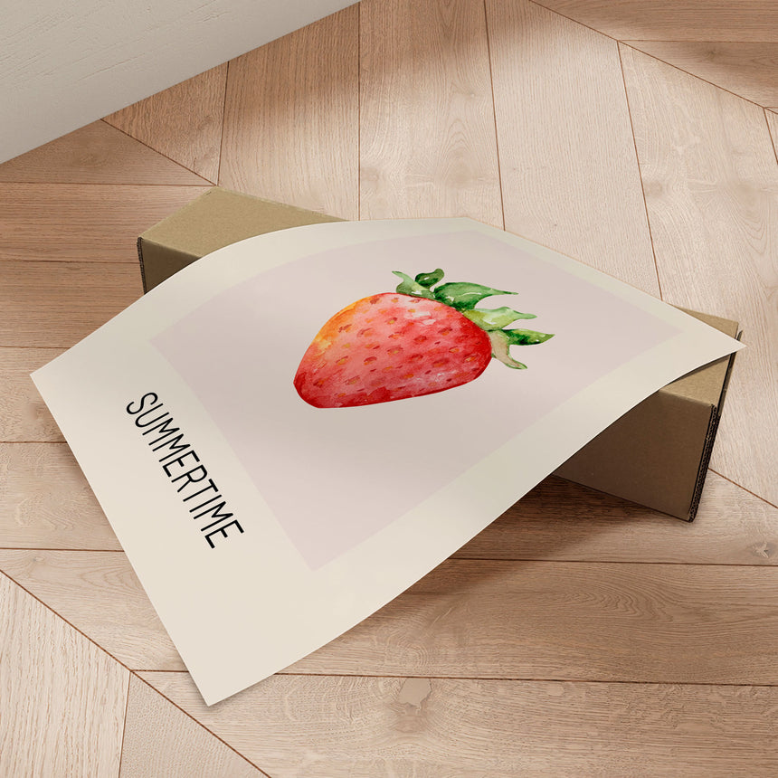 Plakat - Summer Strawberry Watercolor - Marianne Bassil