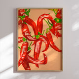 Plakat - Spicy Red Peppers - Viktoriia Saunina