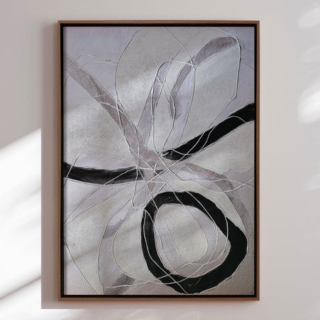 Håndlavet maleri med ramme - Line Study - Alma - Mixed media