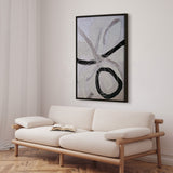 Håndlavet maleri med ramme - Line Study - Alma - Mixed media