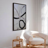 Håndlavet maleri med ramme - Line Study - Alma - Mixed media