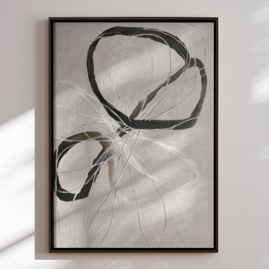 Håndlavet maleri med ramme - Line Study II - Alma - Mixed media