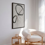 Håndlavet maleri med ramme - Line Study II - Alma - Mixed media