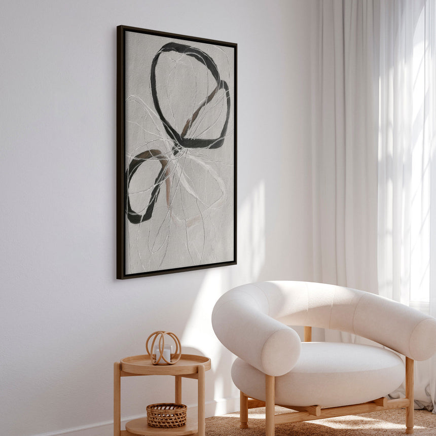 Håndlavet maleri med ramme - Line Study II - Alma - Mixed media