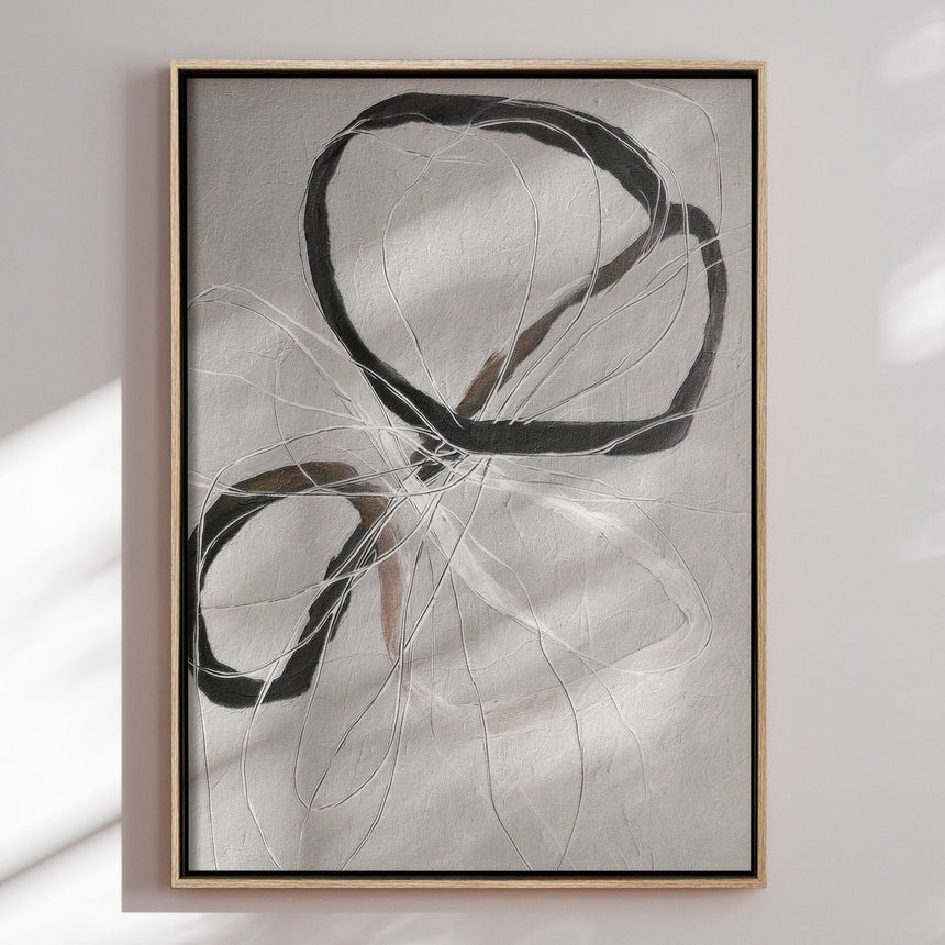 Håndlavet maleri med ramme - Line Study II - Alma - Mixed media