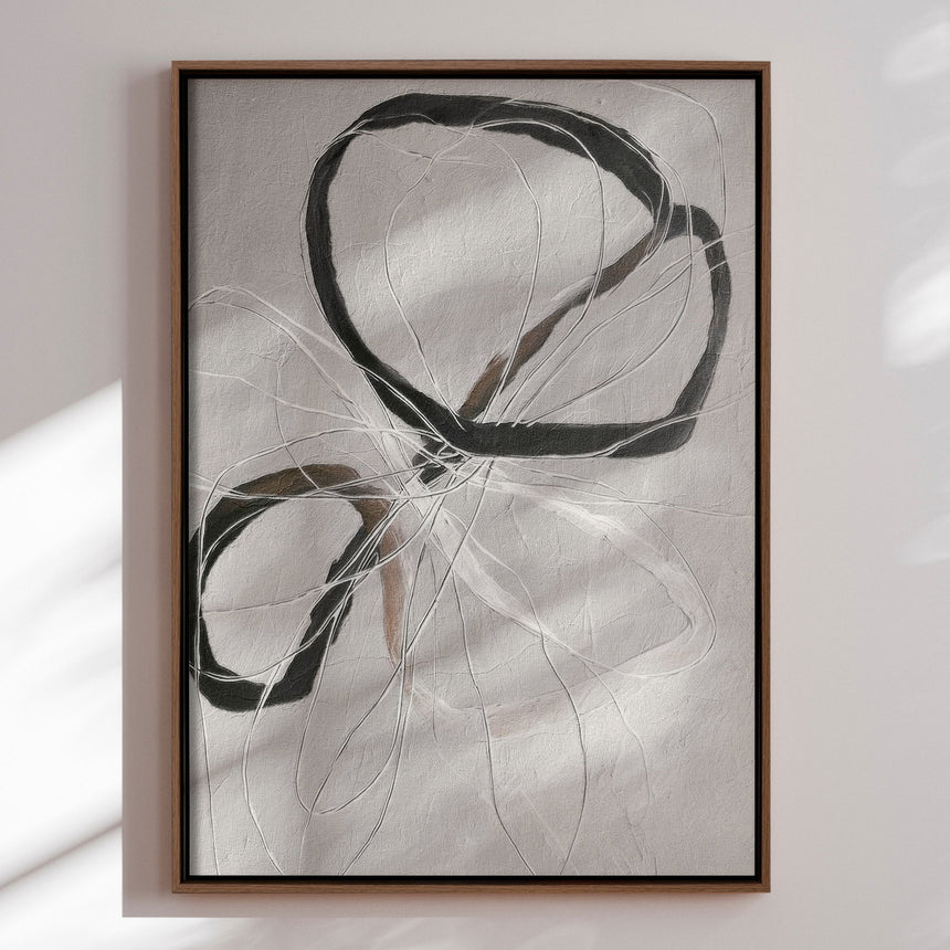 Håndlavet maleri med ramme - Line Study II - Alma - Mixed media