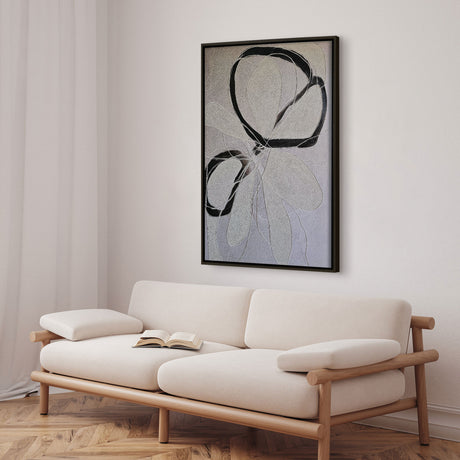 Håndlavet maleri med ramme - Line Study II - Alma - Mixed media