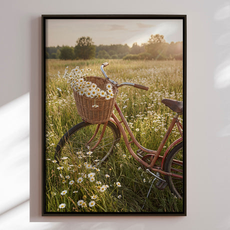 Lærredstryk - Vintage Bike Daisy Field - Andreas Magnusson