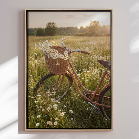 Lærredstryk - Vintage Bike Daisy Field - Andreas Magnusson