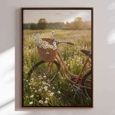 Lærredstryk - Vintage Bike Daisy Field - Andreas Magnusson