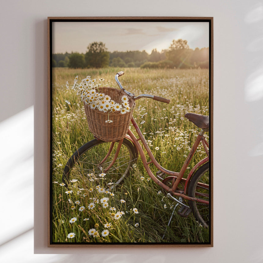 Lærredstryk - Vintage Bike Daisy Field - Andreas Magnusson