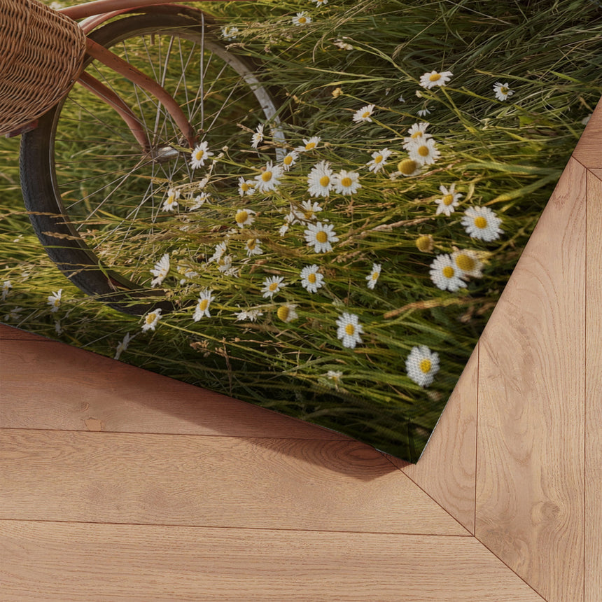 Lærredstryk - Vintage Bike Daisy Field - Andreas Magnusson