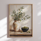 Plakat - Green Olives Rustic Still Life - Andreas Magnusson