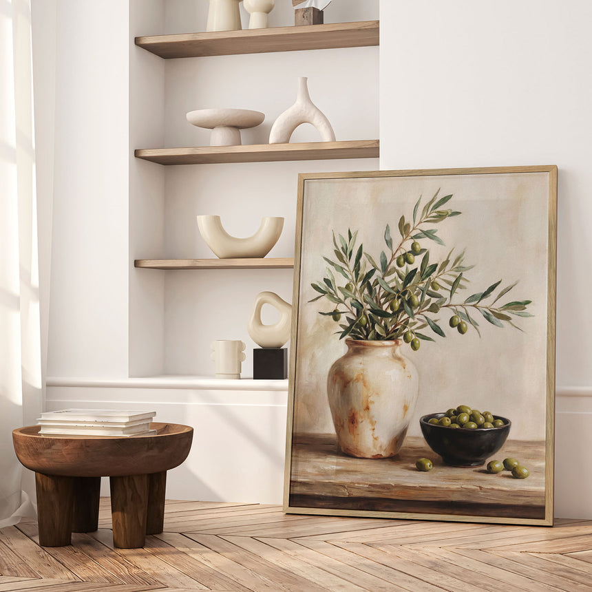 Plakat - Green Olives Rustic Still Life - Andreas Magnusson