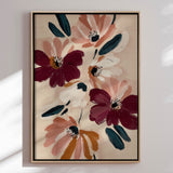 Lærredstryk - Blush and Burgundy Blooms - Nadjaa