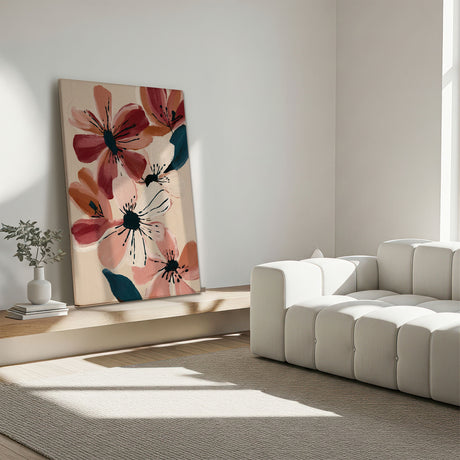Lærredstryk - Blush Floral Painting - Nadjaa
