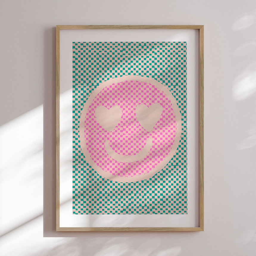 Plakat - Checkered Smiley - Threechild