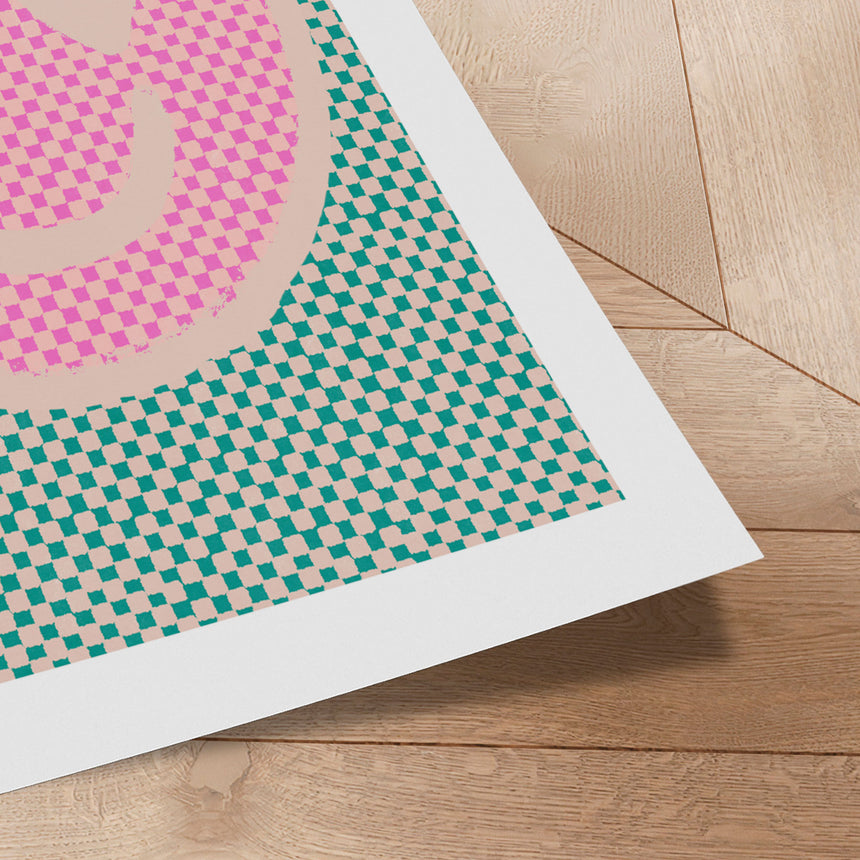 Plakat - Checkered Smiley - Threechild