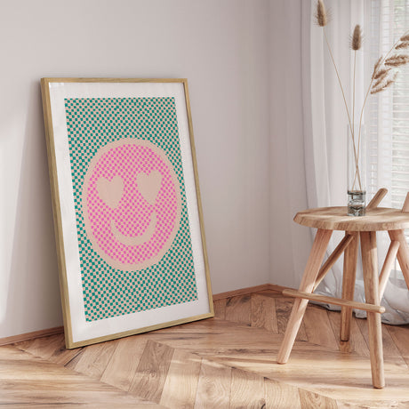Plakat - Checkered Smiley - Threechild