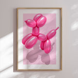 Plakat - Pink Ballon Poodle - Marja van den Hurk