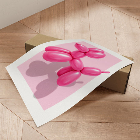 Plakat - Pink Ballon Poodle - Marja van den Hurk