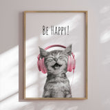 Plakat - Be Happy Kitten - Melanie Viola