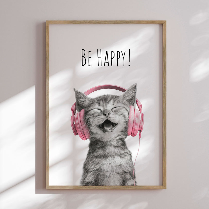 Plakat - Be Happy Kitten - Melanie Viola