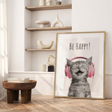 Plakat - Be Happy Kitten - Melanie Viola