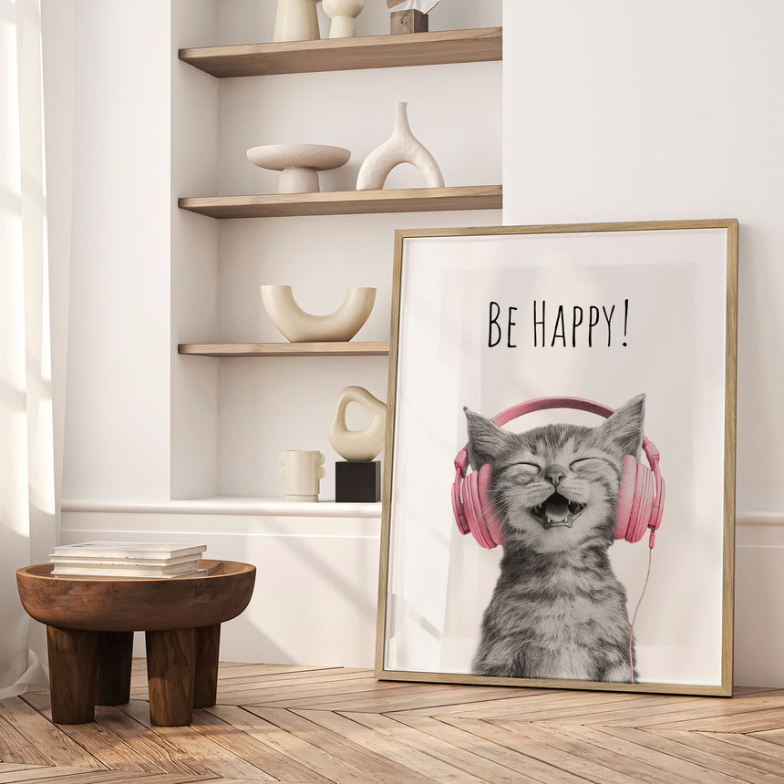 Plakat - Be Happy Kitten - Melanie Viola
