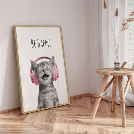 Plakat - Be Happy Kitten - Melanie Viola
