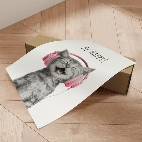 Plakat - Be Happy Kitten - Melanie Viola
