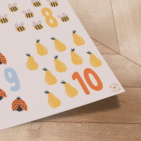 Plakat - Whimsical Counting Chart - Menina Lisboa