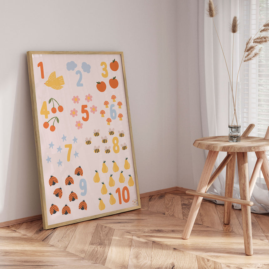 Plakat - Whimsical Counting Chart - Menina Lisboa