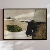 Håndlavet maleri med ramme - Earthy Abstract Landscape - Dan Hobday - Mixed Media