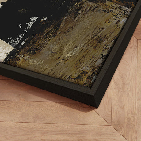 Håndlavet maleri med ramme - Earthy Abstract Landscape - Dan Hobday - Mixed Media