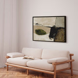 Håndlavet maleri med ramme - Earthy Abstract Landscape - Dan Hobday - Mixed Media