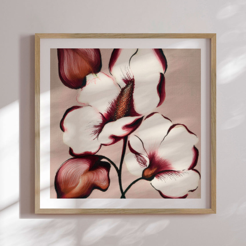 Plakat - Elegant Maroon Blooms - Alma